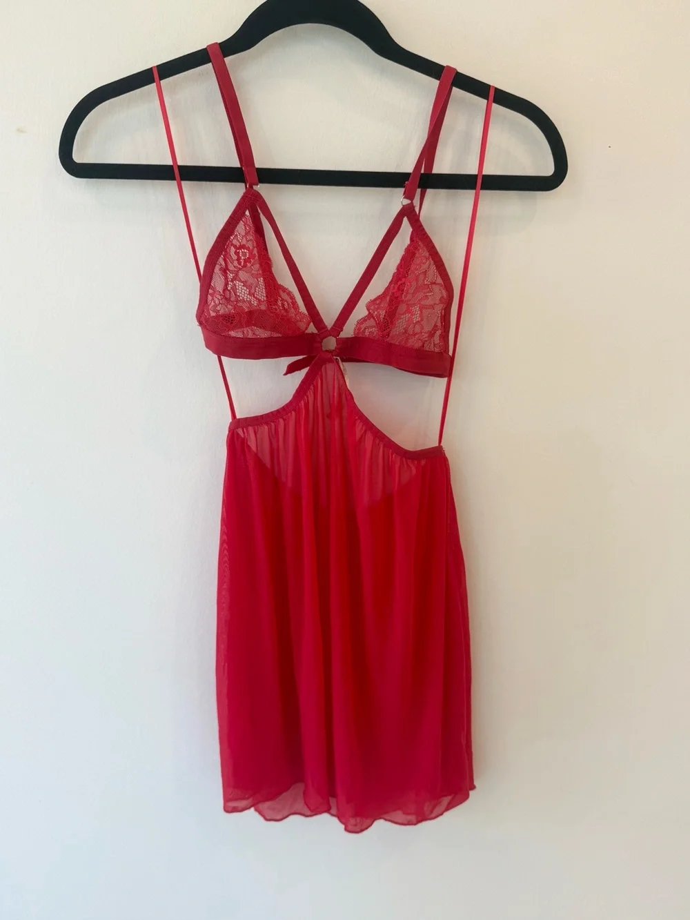 Honeydew Intimates Red Lace & Mesh Chemise
